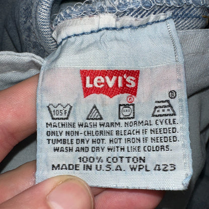 Levis 501 Vintage 90s USA XX Straight Leg Jeans Blue Light Wash 36x34 Act 34x33