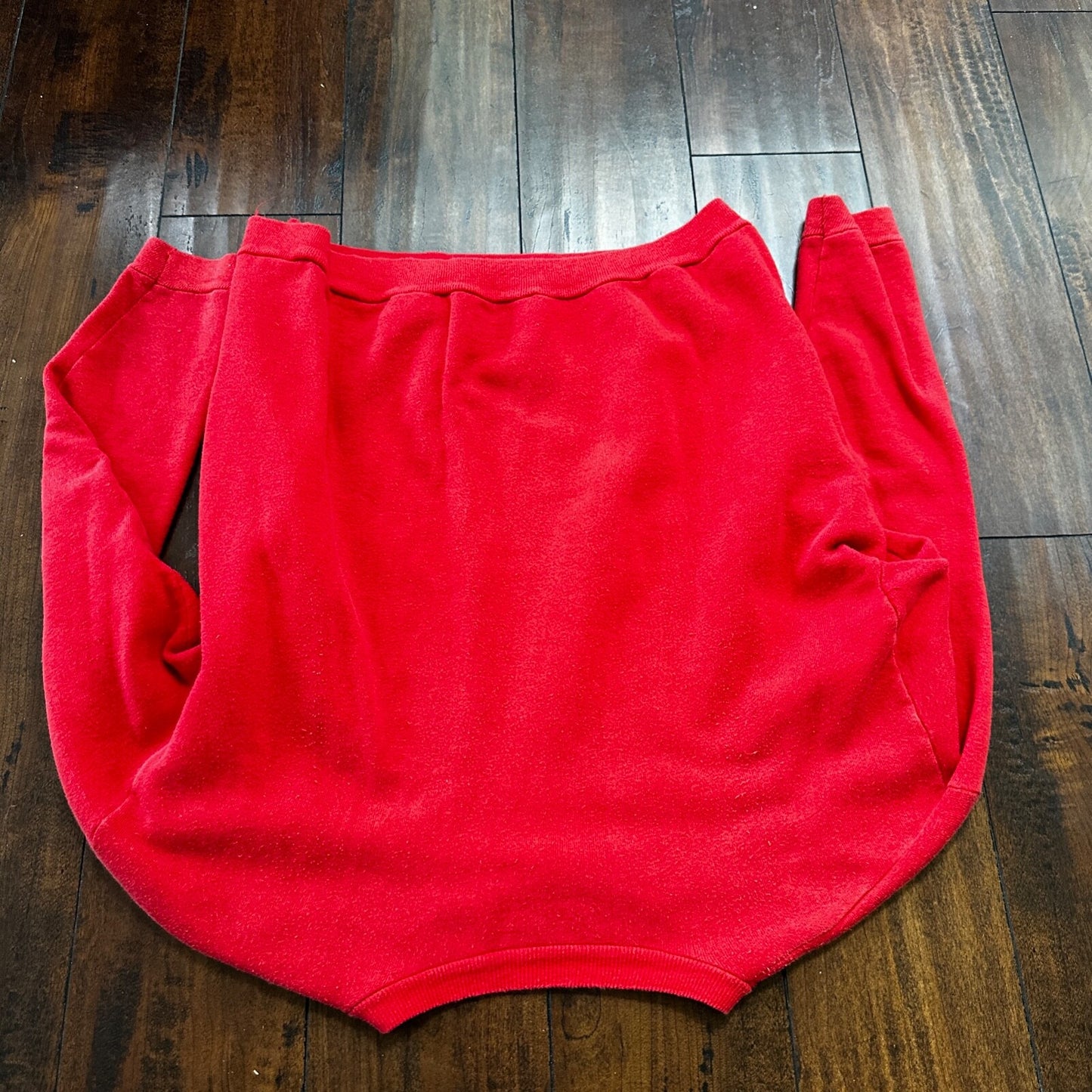 VTG 1960s Rockabilly Sweatshirt Sweater 60s 70s Blank Basic Afterhood USA Red 2