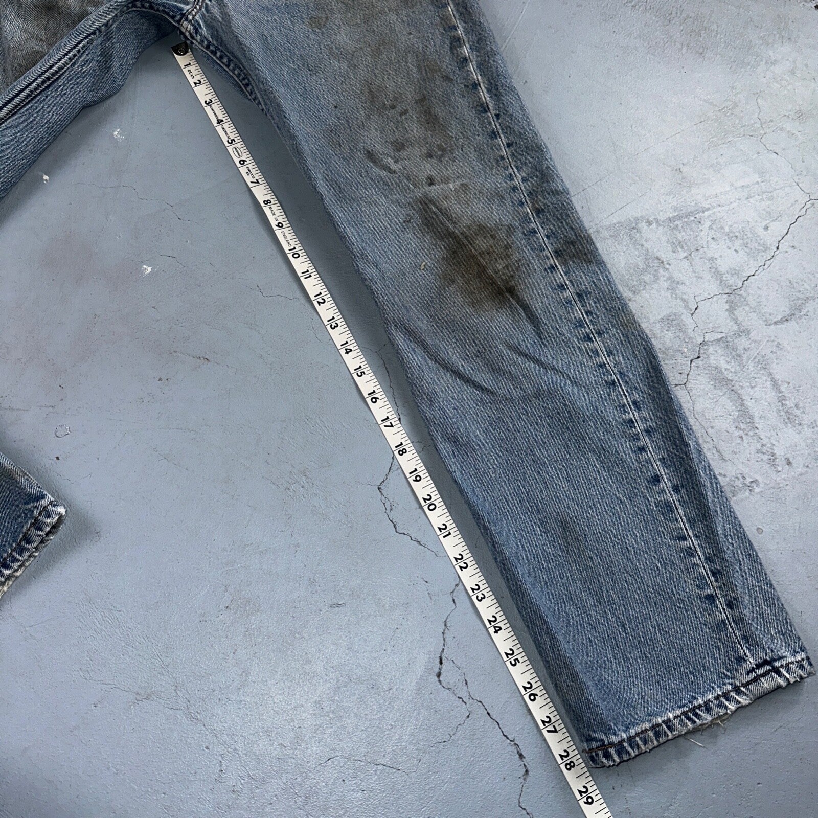 Levis 501 Vintage Y2K XX Straight Leg Jeans 90s Blue Light Wash 33x30 Act 32x28