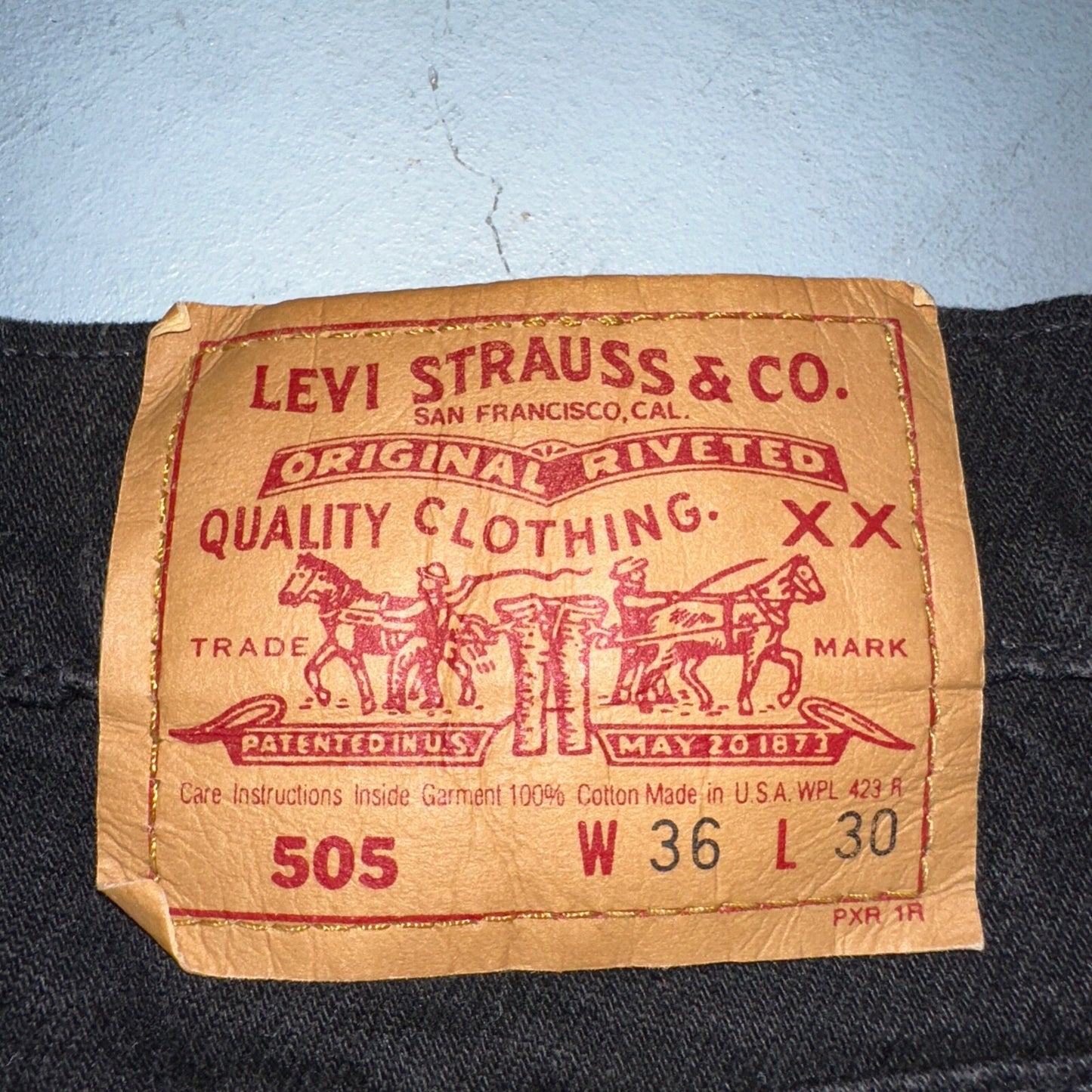 Levis 505 Vintage 90s USA Red Tab Jeans 36x30 Black Wash 1992 501 Act 36x29