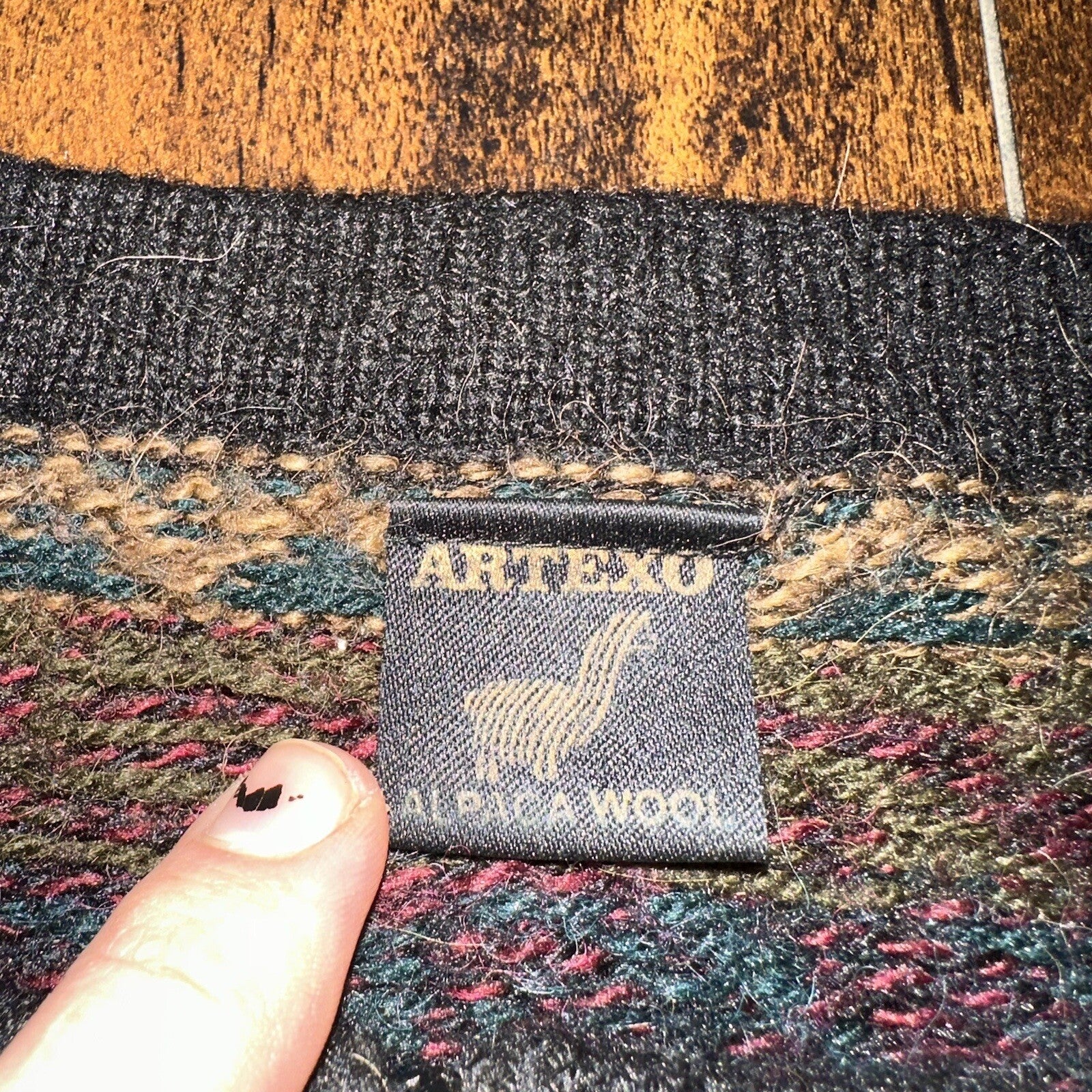 Icelandic style Alpaca wool sweater Vintage 80s 90s Artexo Pattern Crazy Cool