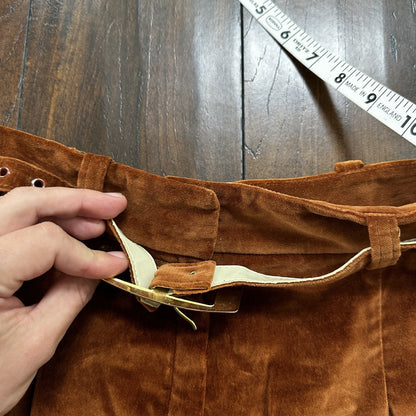 VTG Alpaq California 1970s Pants 26x31 Brown Velour High Waist Flair Rockabilly