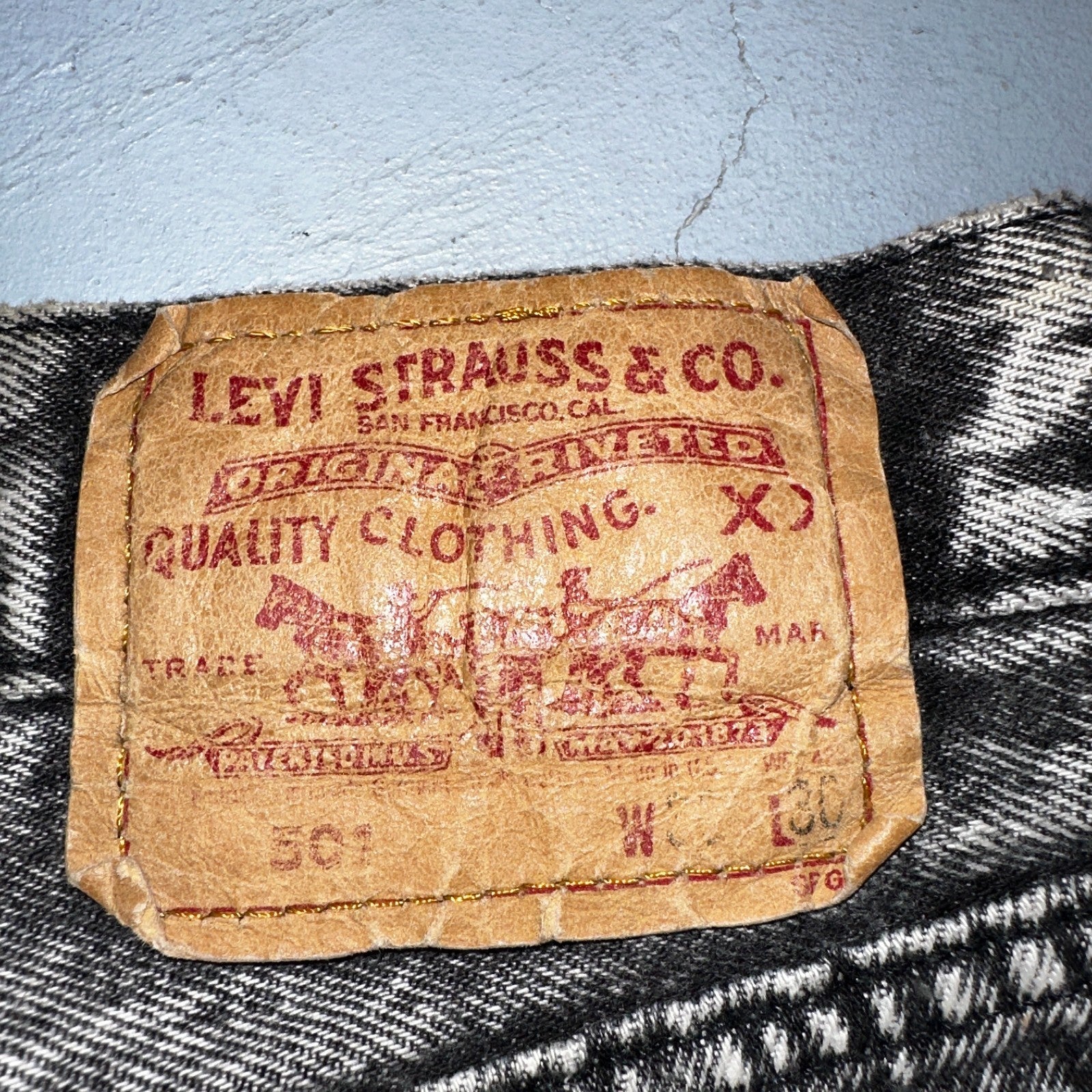 Levis 501 Vintage 80s USA XX Straight Leg Jeans Gray Acid Wash 36x30 Act 34x29