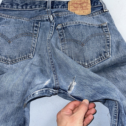 Levis 501 Vintage 90s Hungary Straight Leg Jeans 31x32 Y2K Med Wash Act 28x30