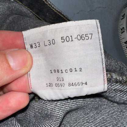 Levis 501 Vintage 90s USA XX Straight Leg Jeans Black Light Wash 33x30 Act 30x29