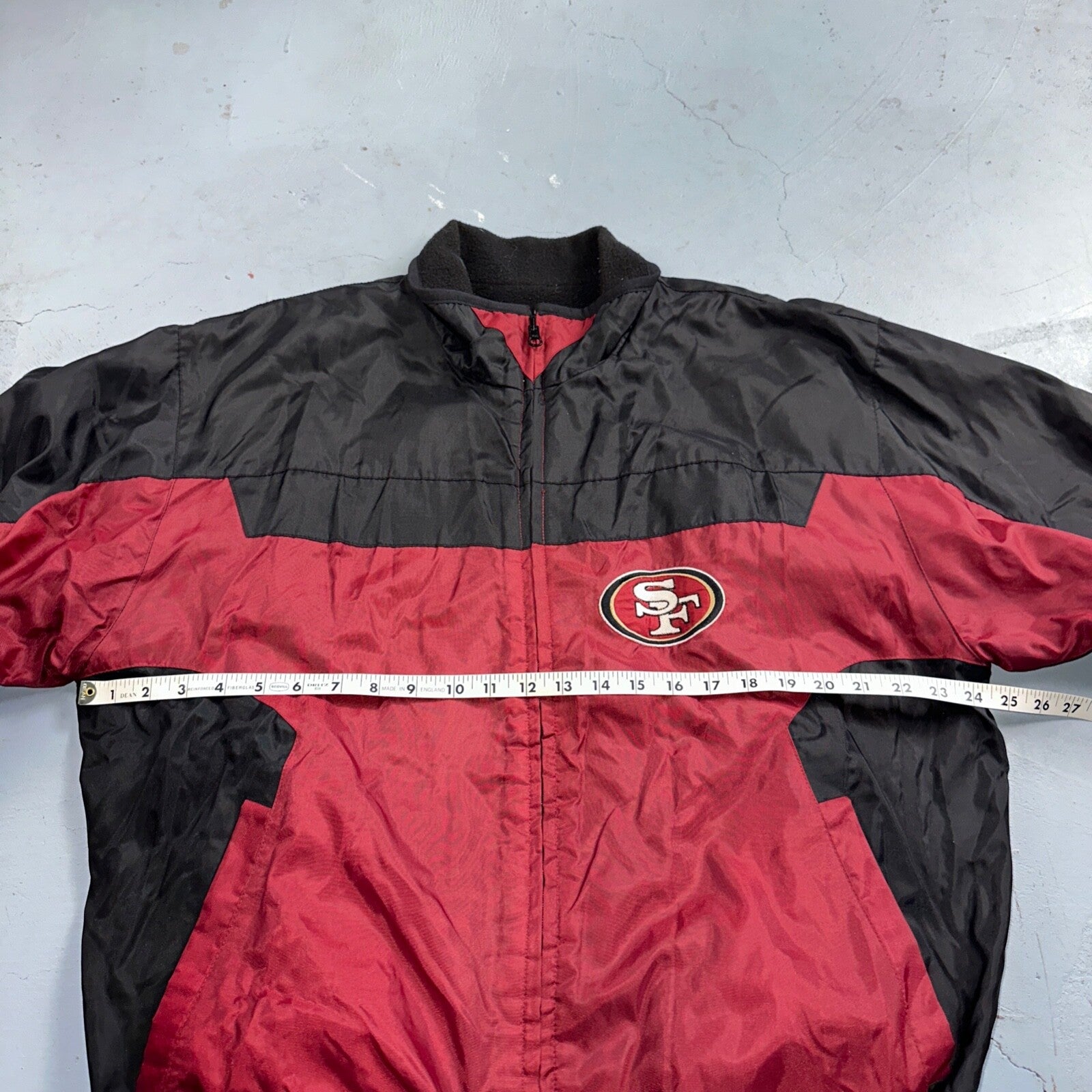 NFL SF San Francisco 49ers Fleece VTG Reversible Red & Black Jacket Size M