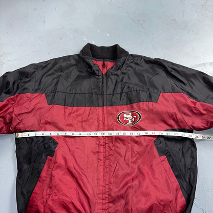 NFL SF San Francisco 49ers Fleece VTG Reversible Red & Black Jacket Size M