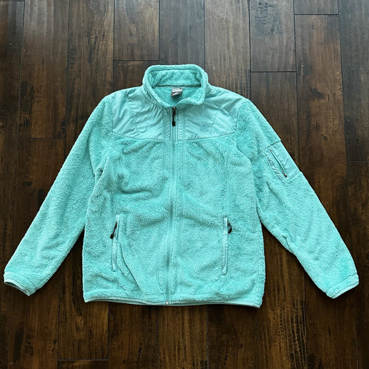 Vtg Nike ACG Womens Soft Fleece Turquoise Teal Blue Full Zip Jacket Y2K Warm