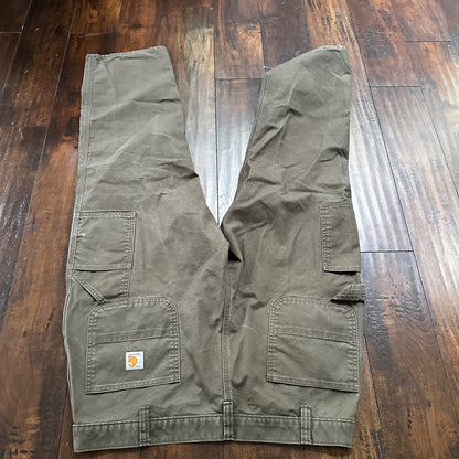Carhartt Duck Relaxed Fit Jeans Carpenter Pants Brown 103279 217 Mens Size 40x30
