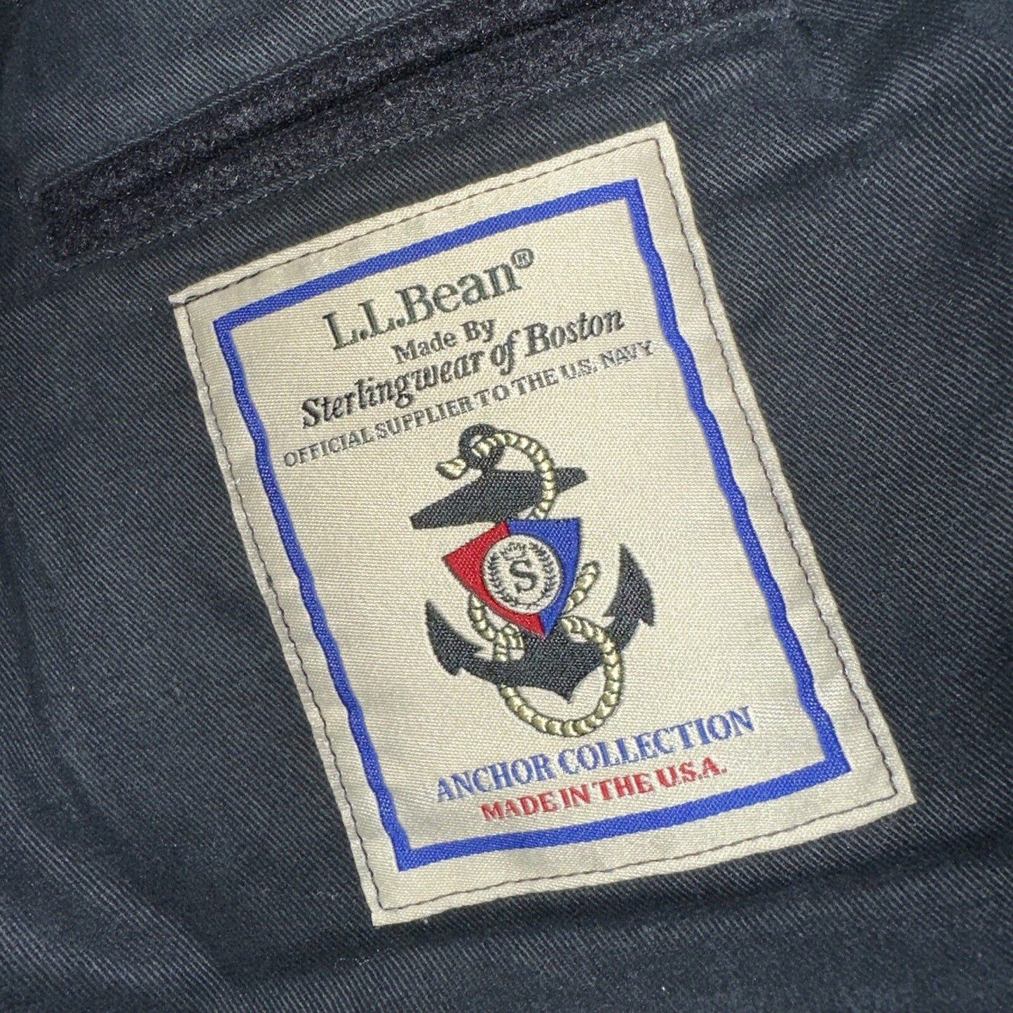 L.L. Bean Men S US Navy Anchor Collection Toggle Wool Pea Coat Jacket USA VTG