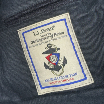 L.L. Bean Men S US Navy Anchor Collection Toggle Wool Pea Coat Jacket USA VTG