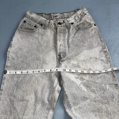 Levis 501 Vintage Jeans Women's Size 5 Gray Button Fly 22x29 USA Acid Wash