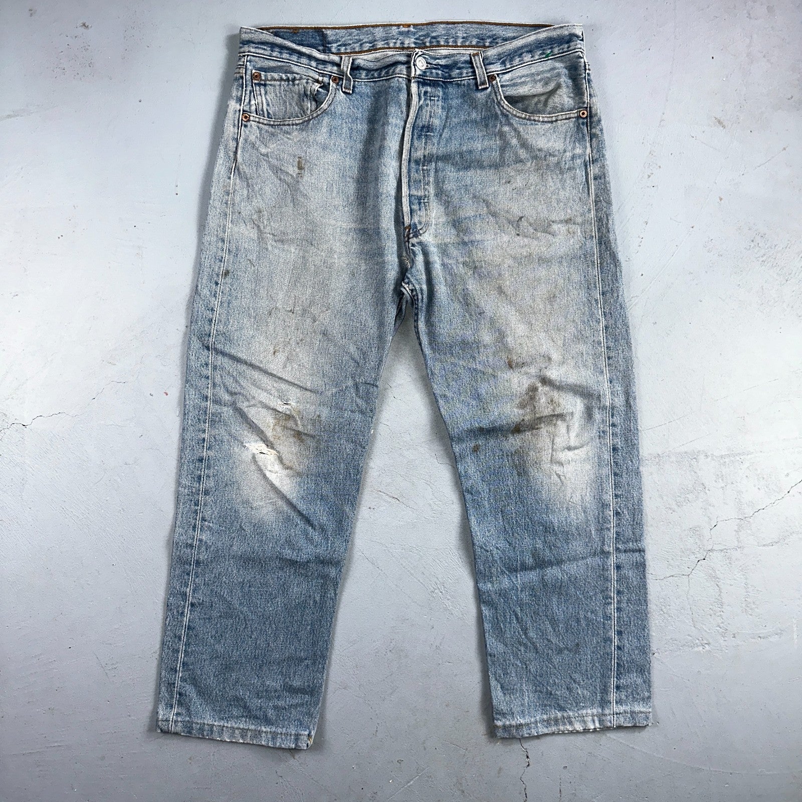 Levis 501 Vintage 90s Mex XX Straight Leg Jeans Blue Light Wash 36x30 Act 35x25