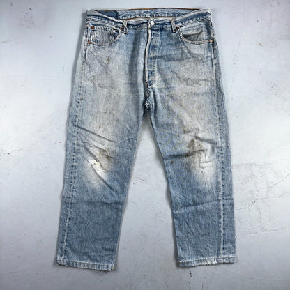 Levis 501 Vintage 90s Mex XX Straight Leg Jeans Blue Light Wash 36x30 Act 35x25