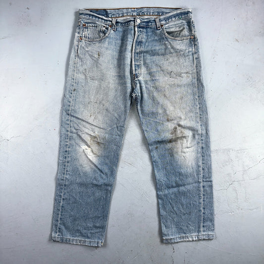 Levis 501 Vintage 90s Mex XX Straight Leg Jeans Blue Light Wash 36x30 Act 35x25