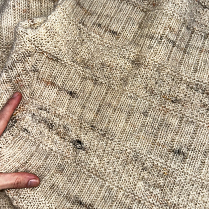 Pendleton VTG Womens V Neck Pullover Wool Sweater Ivory 1970s 70s L Fisherman