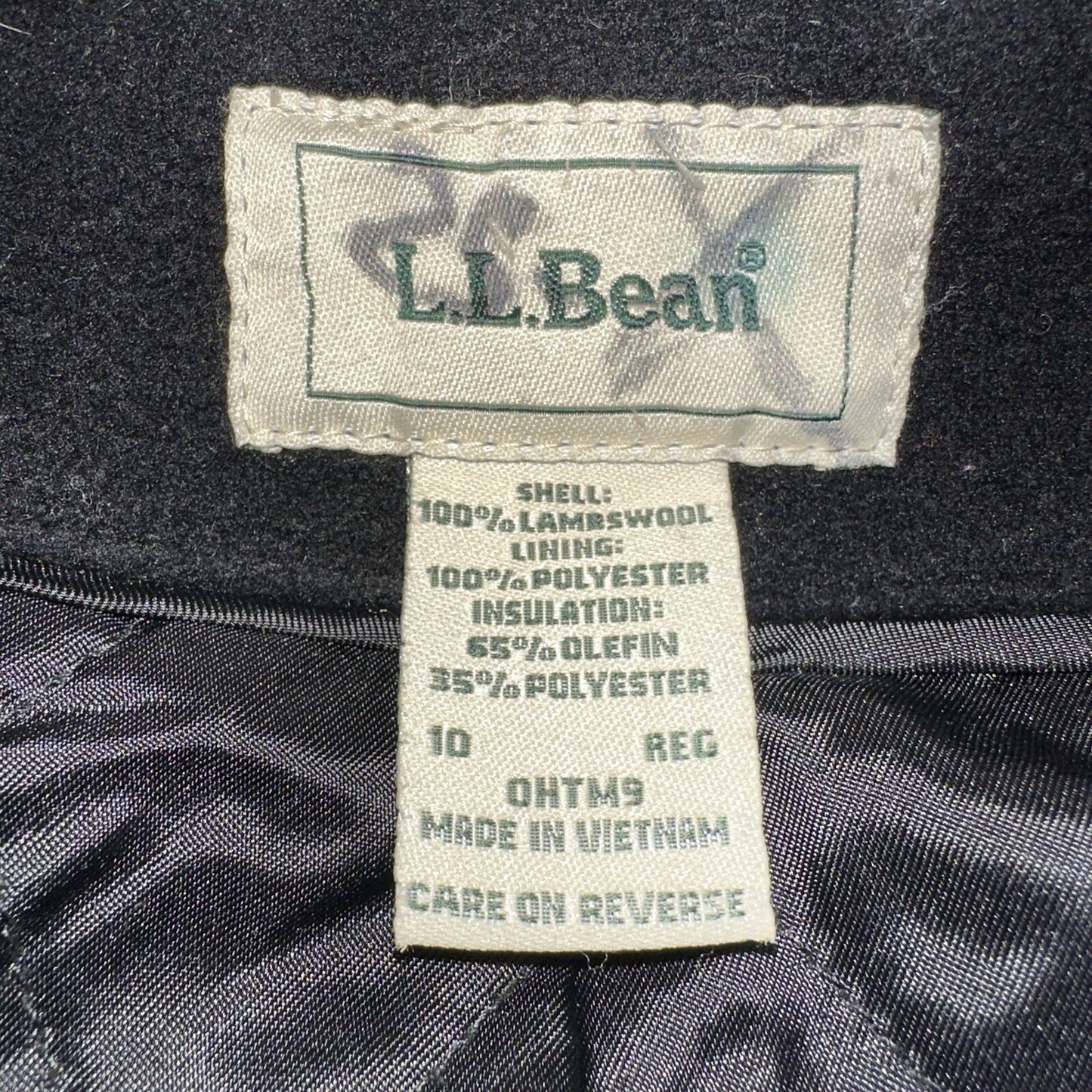 LL Bean Blue 100% Wool Pea Coat 3M Thinsulate Double Breasted Women’s Sz 10 VTG