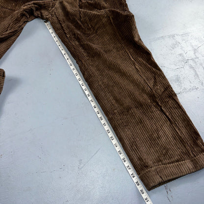 J. Peterman Pants Mens 38 Brown Thick Corduroy Pleated Chino Straight Pockets