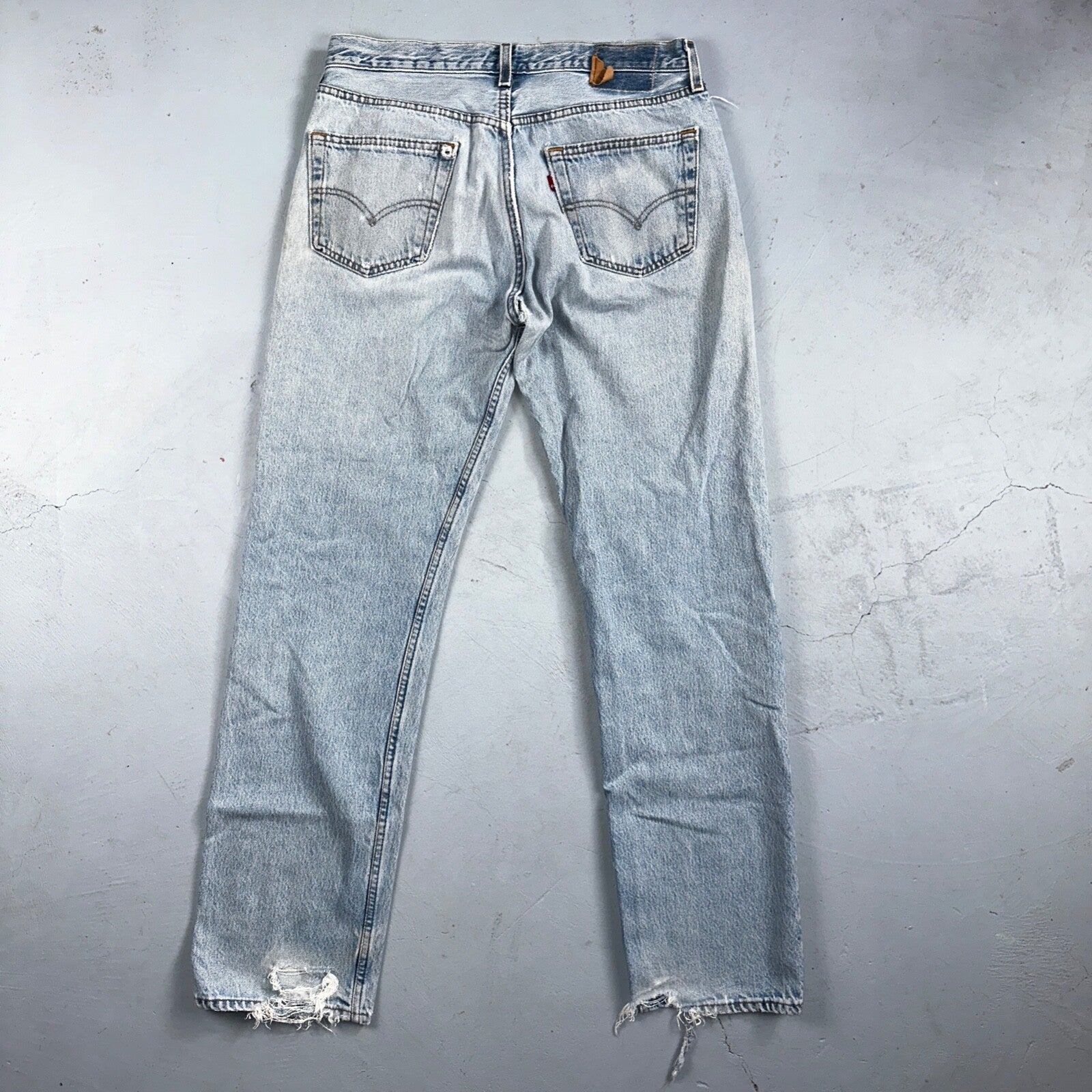 Levis 501 Vintage 90s USA XX Straight Leg Jeans Blue Light Wash 34x34 Act 32x32