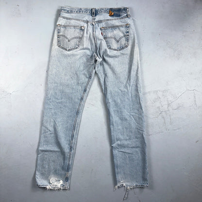 Levis 501 Vintage 90s USA XX Straight Leg Jeans Blue Light Wash 34x34 Act 32x32