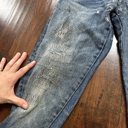 Levis LVC Big E Vintage Redline Selvedge Denim 505 Jeans USA Thrashed 28x34 501