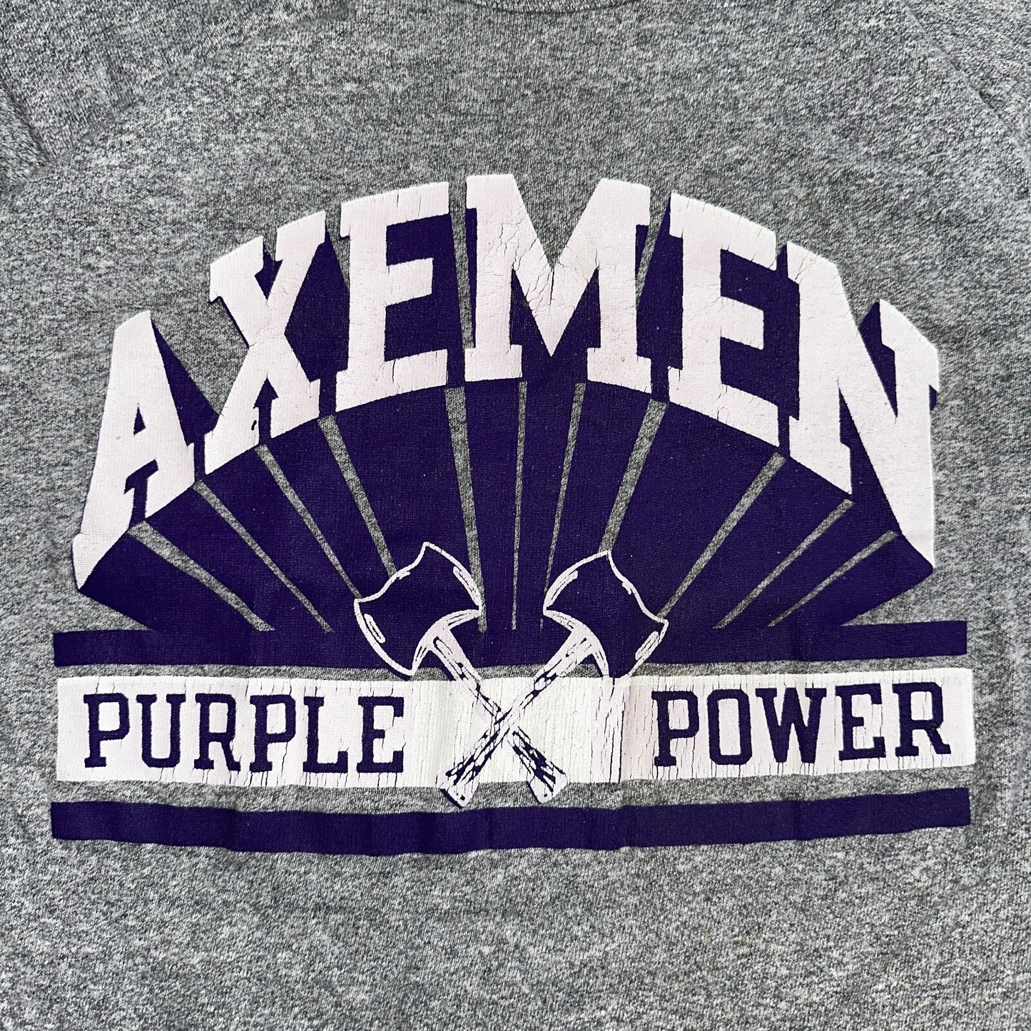 Champion Oregon Axemen VTG T Shirt Eugene High School 80s 1980s Rare School Gray