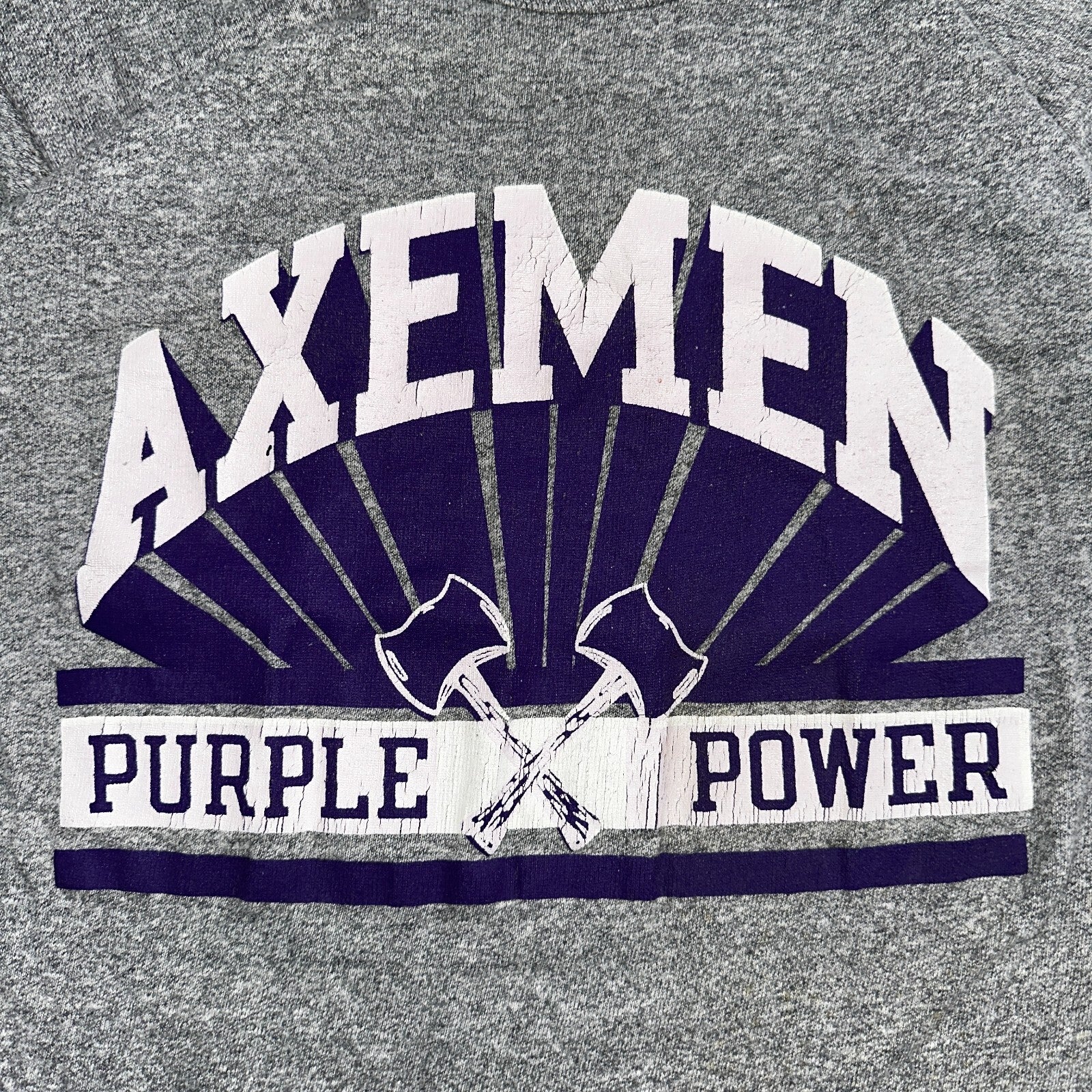 Champion Oregon Axemen VTG T Shirt Eugene High School 80s 1980s Rare School Gray