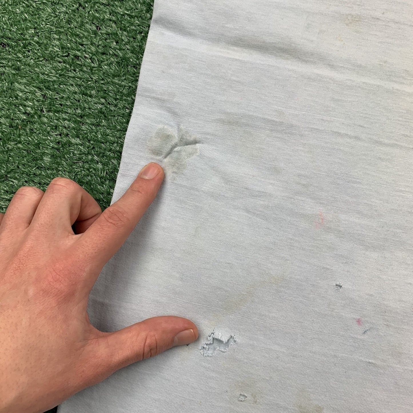 Nike Vintage T Shirt Mens L Quad Block Print Thrashed 70s Original Distressed