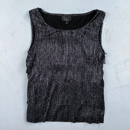 Collection Dressbarn Women's Dress Top 8 Lace Seqins - Black Sleeveless USA VTG