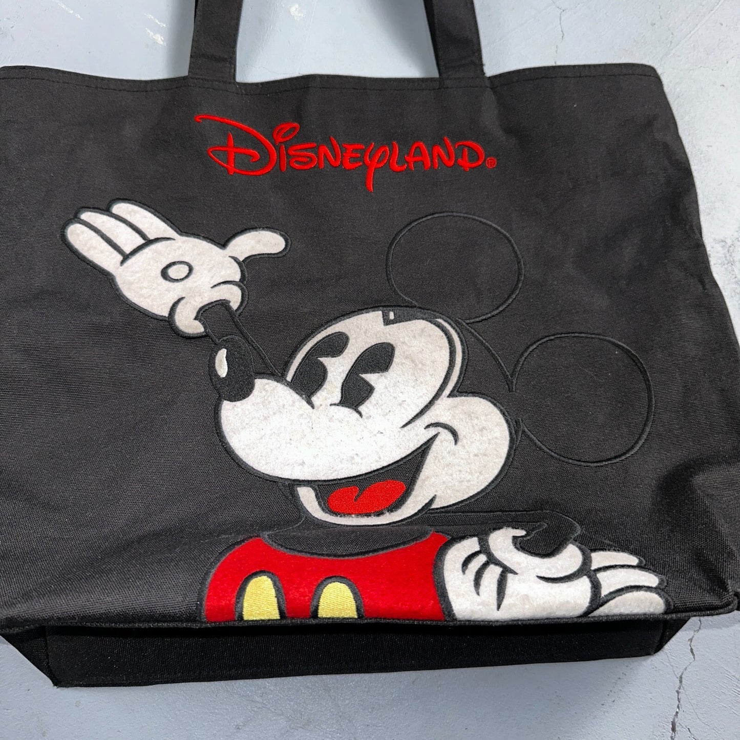 Vintage Walt Disney World Embroidered Tote Bag Black Travel Bag 90s