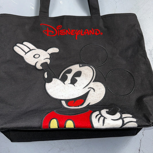 Vintage Walt Disney World Embroidered Tote Bag Black Travel Bag 90s
