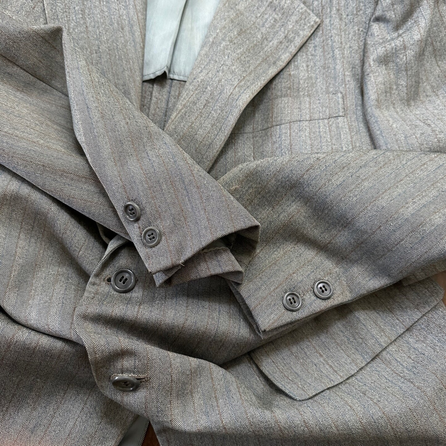 1960s 1970s Brown Striped Sport Jacket VTG Mens Suit 41 33x27 Rockabilly Wool