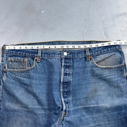 Levis 501 Vintage 90s USA XX Straight Leg Jeans Blue Med Wash 44x32 Act 40x28