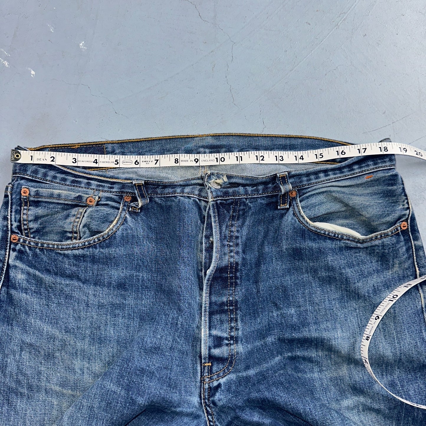 Levis 501 Vintage Y2K 90s XX Straight Leg Jeans Blue Med Wash 38x34 Act 37x31