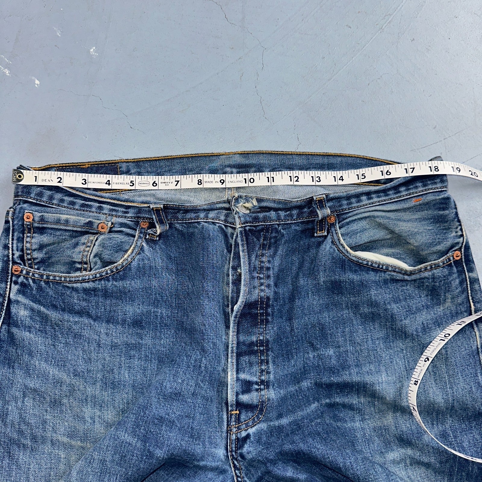 Levis 501 Vintage Y2K 90s XX Straight Leg Jeans Blue Med Wash 38x34 Act 37x31