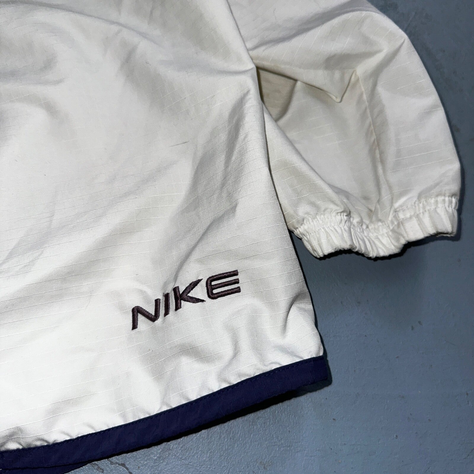 Nike Jacket Vintage Nylon Windbreaker Women’s Quarter Zip Large White 90s