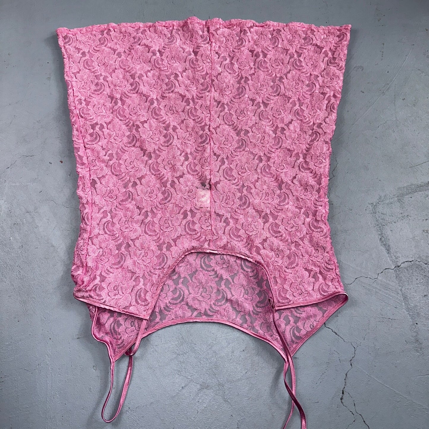 Soft Sensations 80s VTG Women's Lace Trim Satin Mini Slip Lingerie Dress Pink