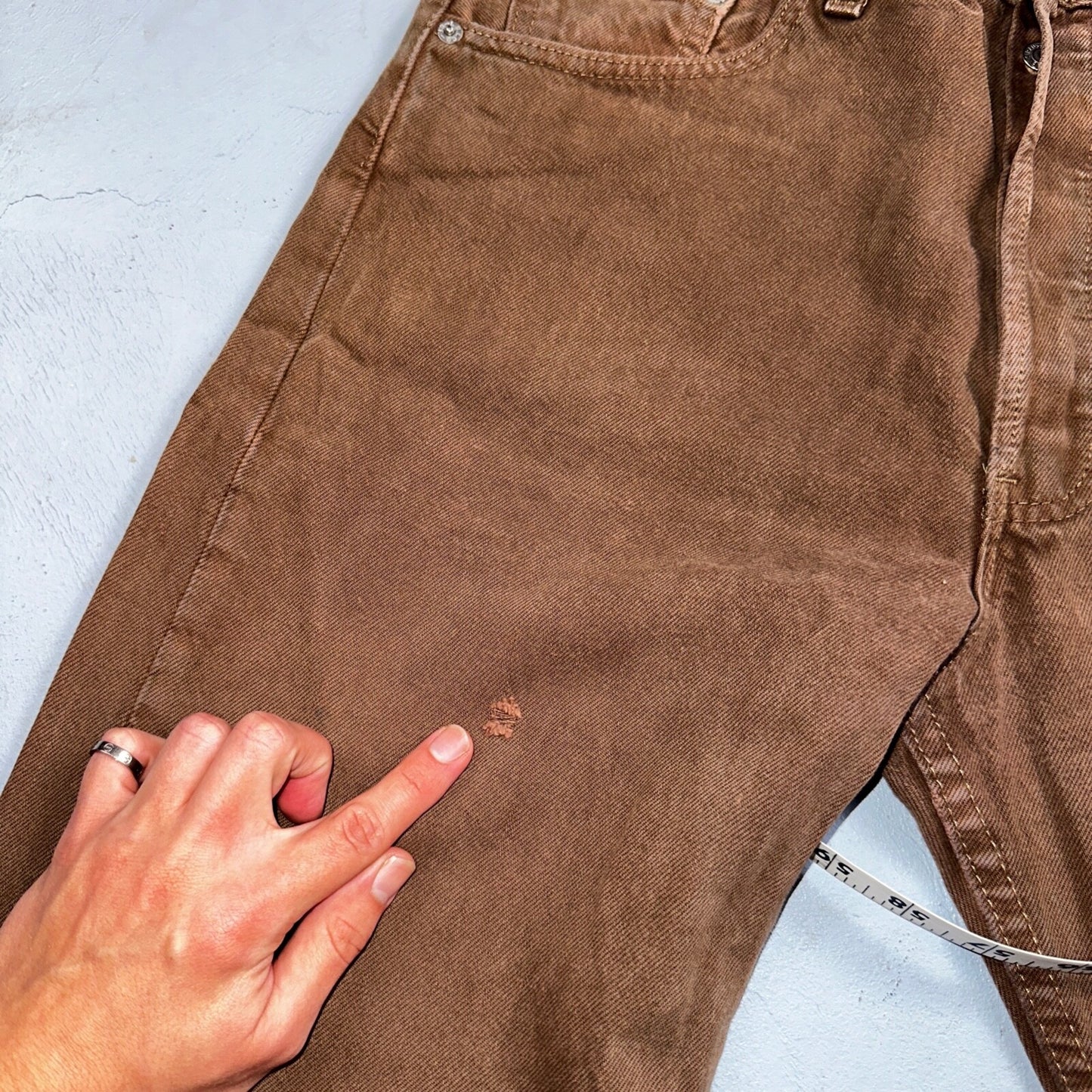 Levis 501 Vintage 90s USA XX Straight Leg Jeans 34x36 Brown Rare Wash Act 33x35