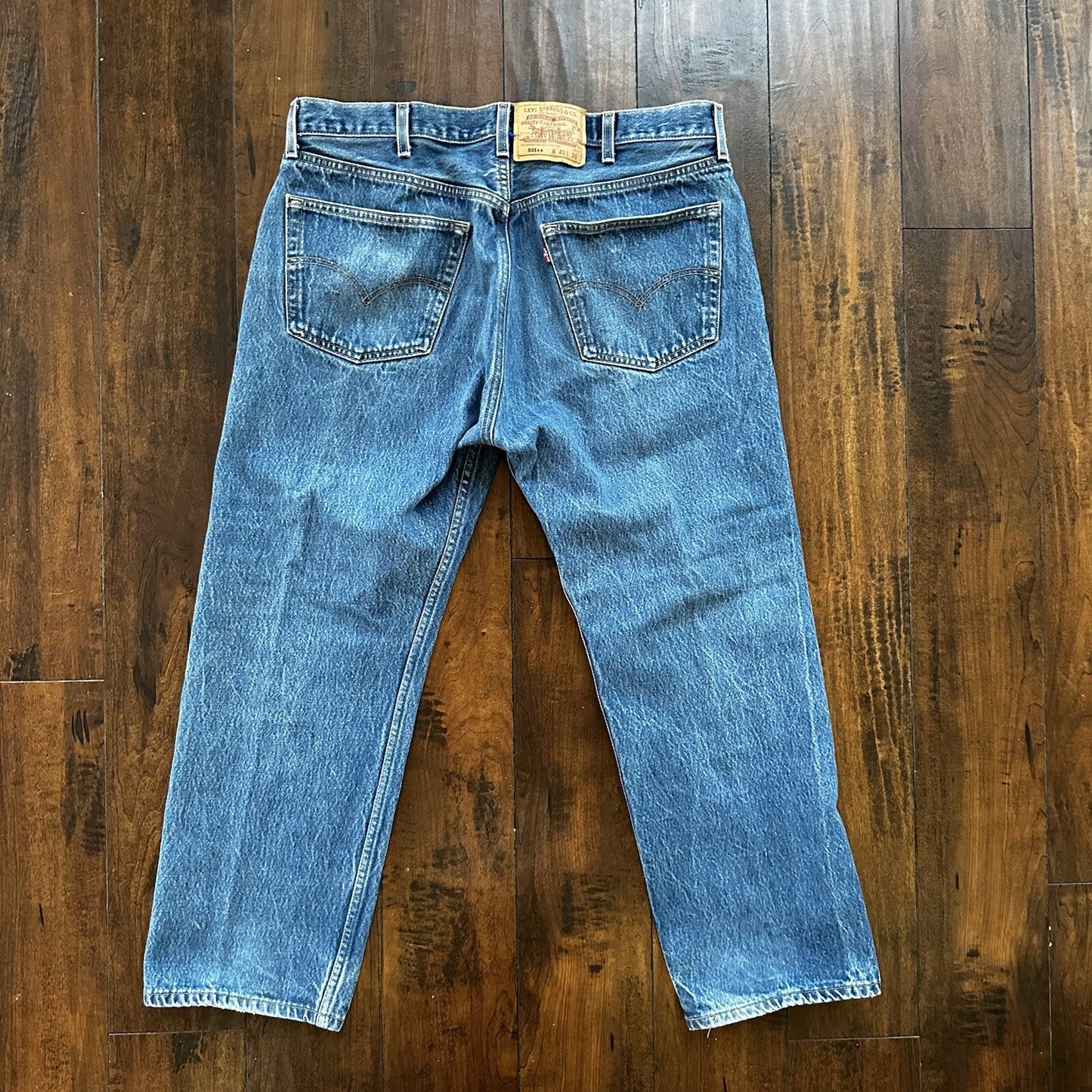 Vintage Y2K 90s Levis 501 XX Button Fly Light Wash 40x30 Jeans Act 36x26