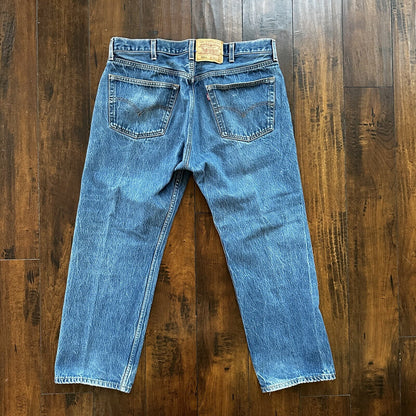 Vintage Y2K 90s Levis 501 XX Button Fly Light Wash 40x30 Jeans Act 36x26