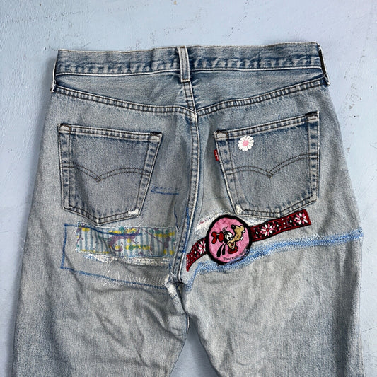 Levis 501 Vintage 80s Redline Selvedge USA XX Jeans Light Wash Skinny Act 29x32