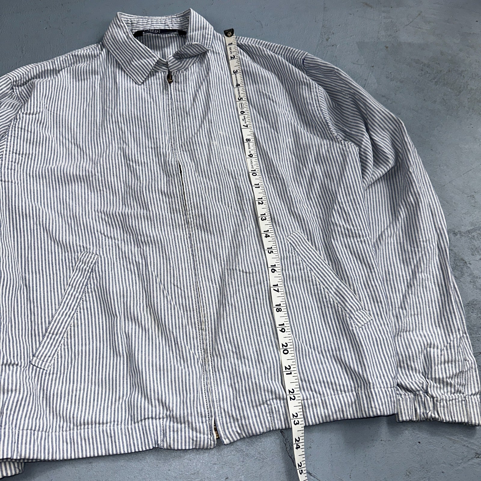 Polo By Ralph Lauren VTG 90s Harrington Jacket Hickory Stripe Workwear Ricky