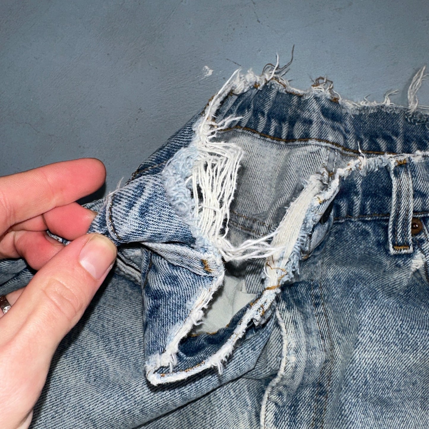 Levis 517 Vintage 80s USA Orange Tab Bootcut Flare Blue Worn Jeans Act 34x31