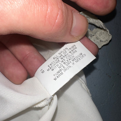 VTG 1970s Shadow Line Lingerie Slip Dress Sleepwear Full Sweep Nightgown Lace