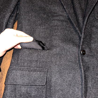 VTG 60s Amalgamated Union Made USA Wool Jacket Suit 42 1960s Blazer Black