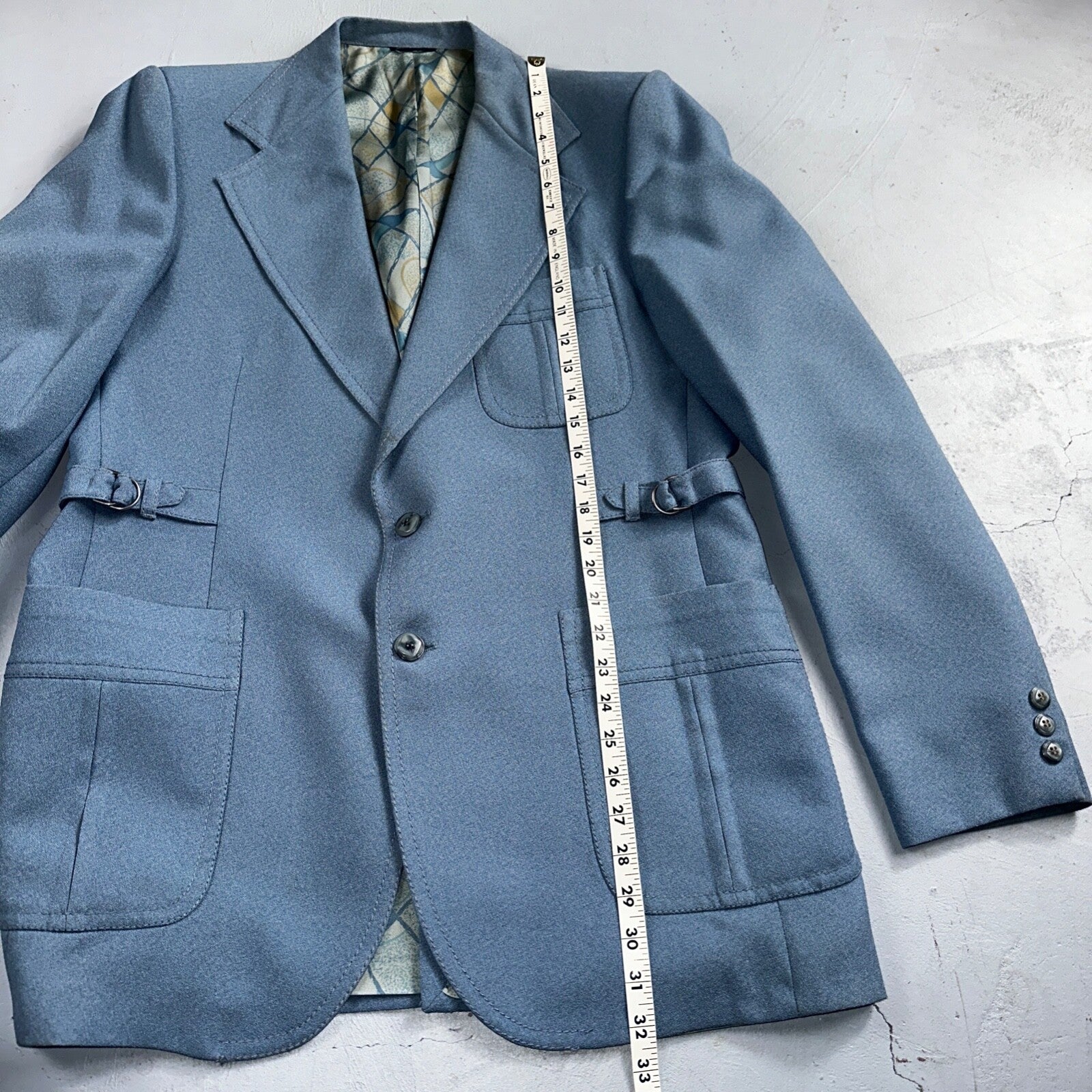 VTG 1960s Mens 2 PC Suit 42 Jacket Coat Pants 60s Lions Den Rockabilly Side Belt