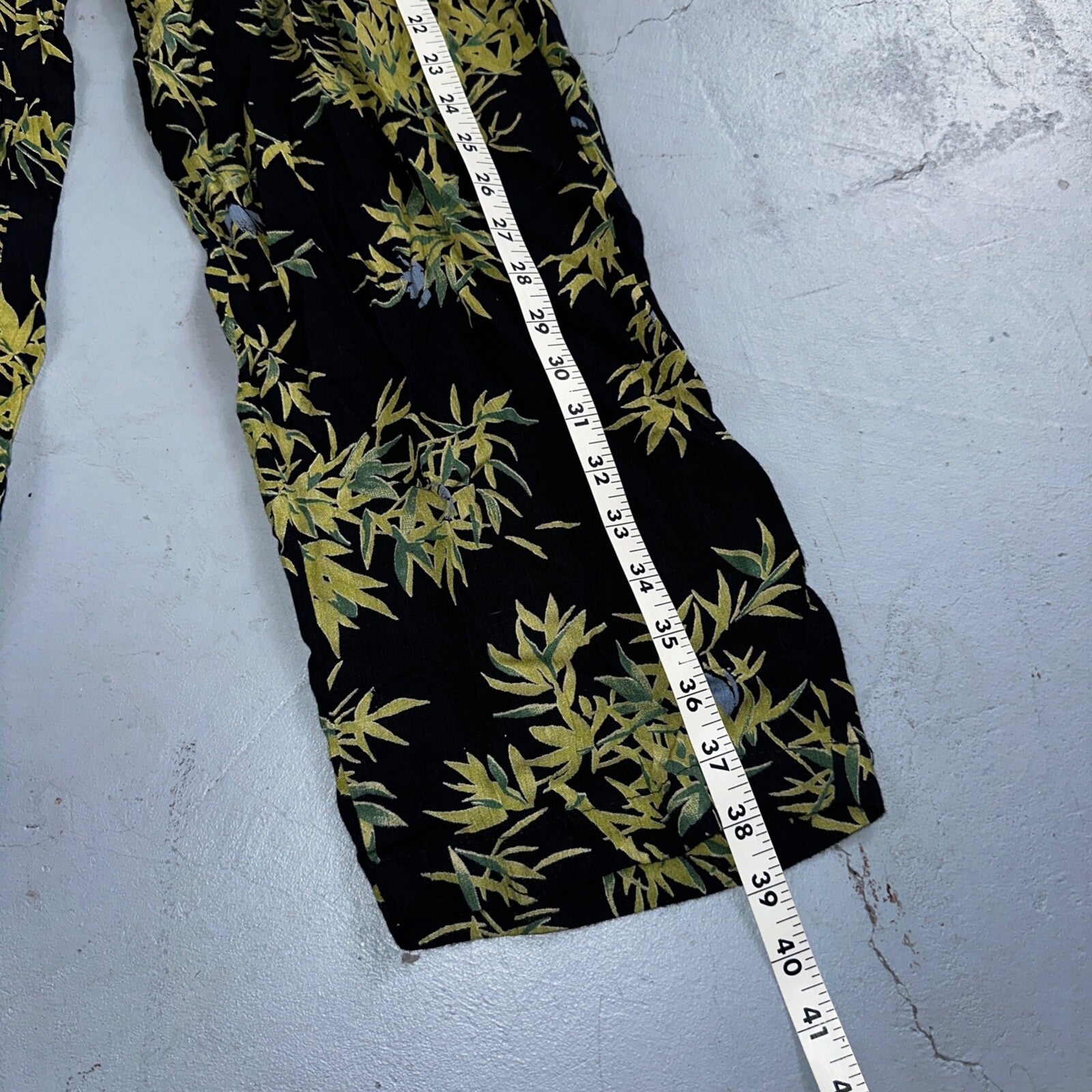 Clio VTG 2 Piece Set Blouse Shirt Pants Rayon Hawaiian Floral Boho Chic 1980s