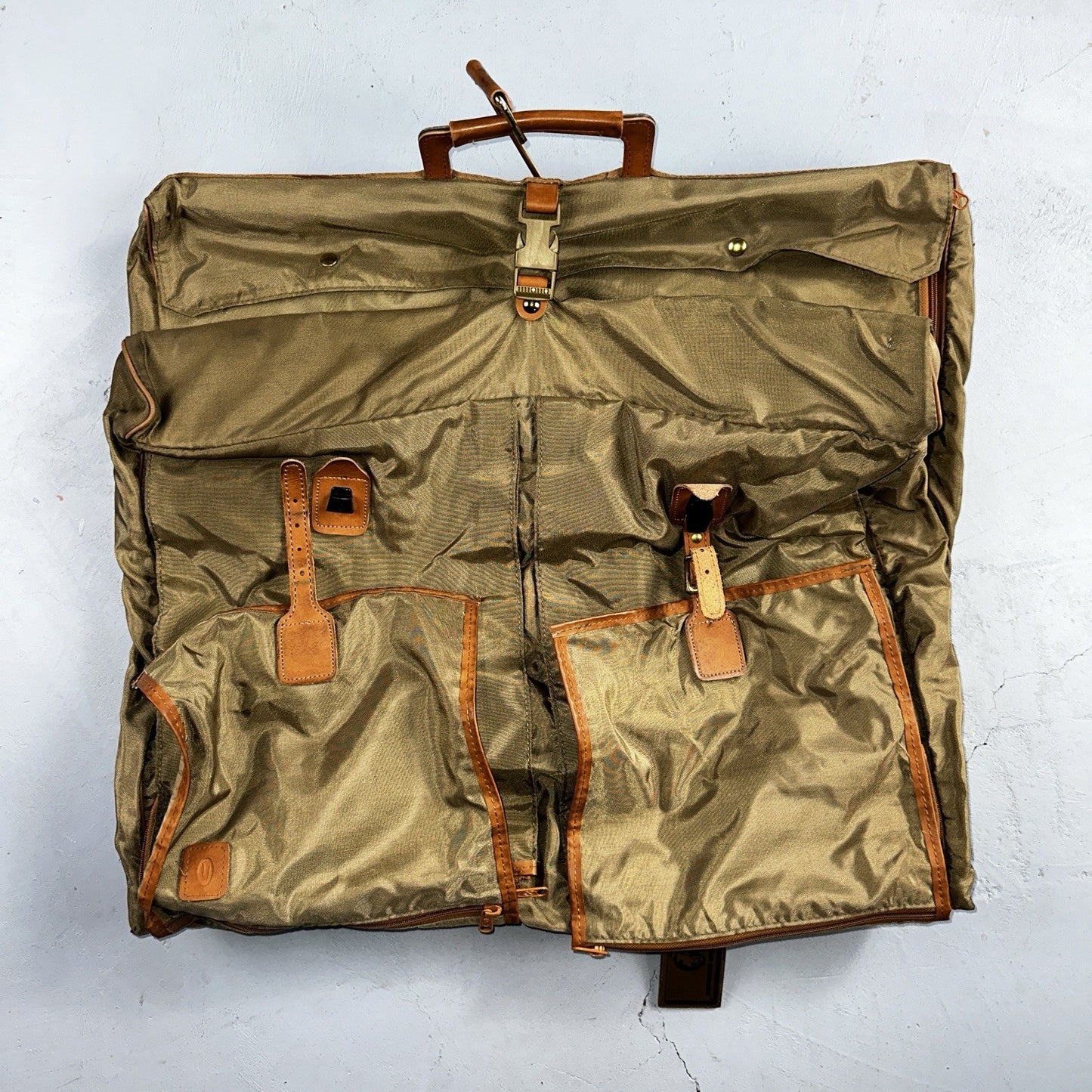 VTG Hartmann Garment Suit Bag Carry On Leather & Nylon 25x40 Luggage Hang up