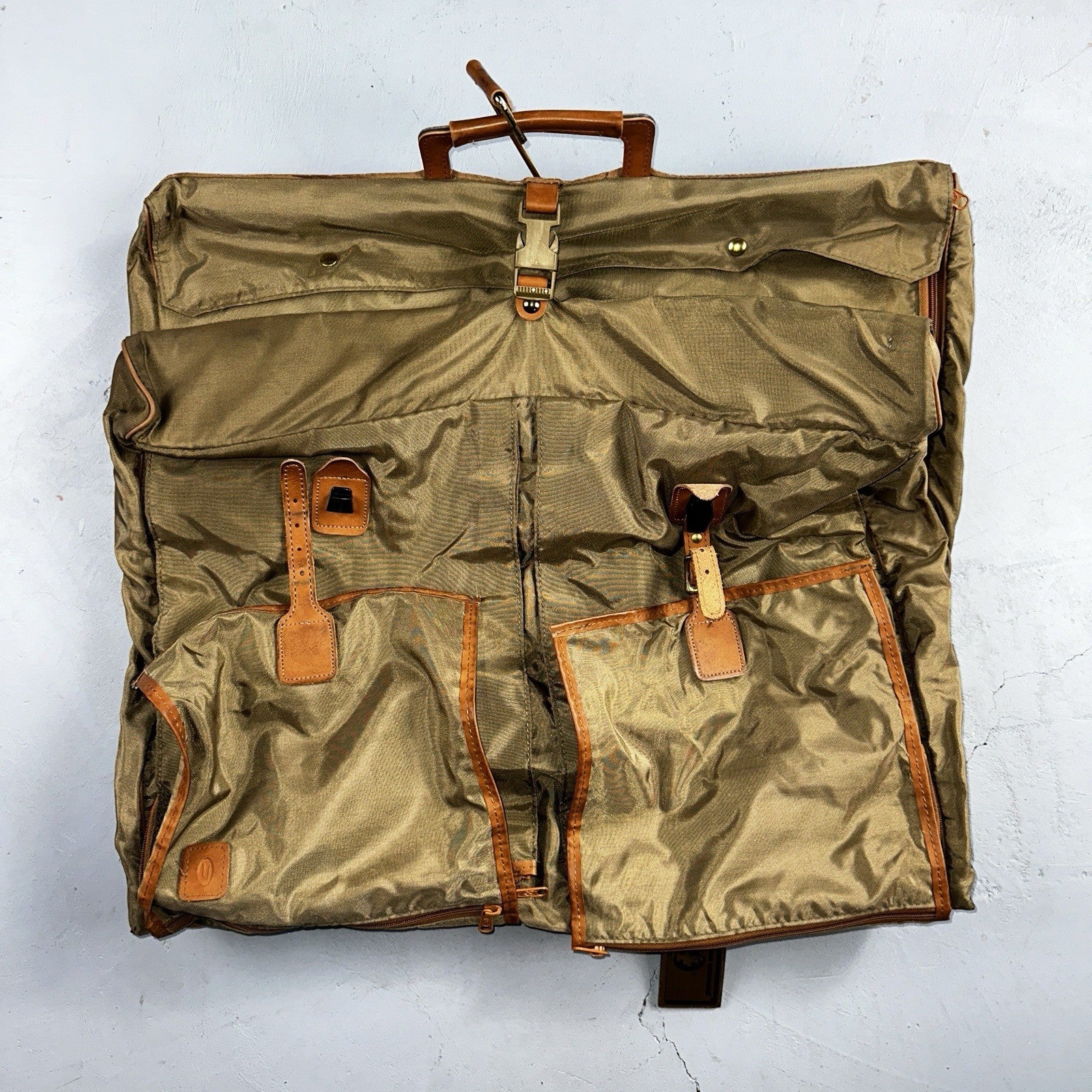 VTG Hartmann Garment Suit Bag Carry On Leather & Nylon 25x40 Luggage Hang up