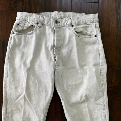 Vintage 90s Levis 501 USA 36x30 Tag Jeans 80s Blue Light Bleach Wash Act 32x29